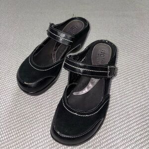 Womens Rialto Comfort Mystical Black Suede Mary Jane Shoes Clogs Mules 6